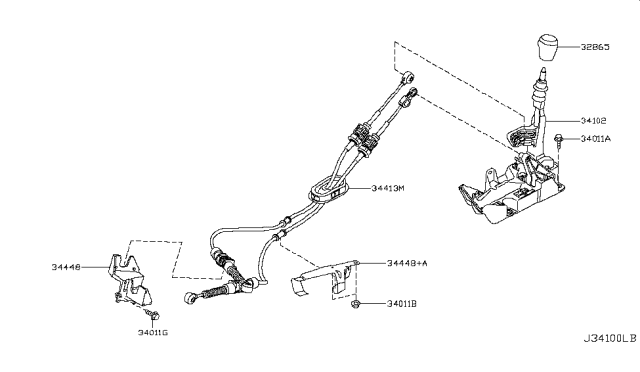 2014 Nissan Juke Transmission Control & Linkage Diagram 5