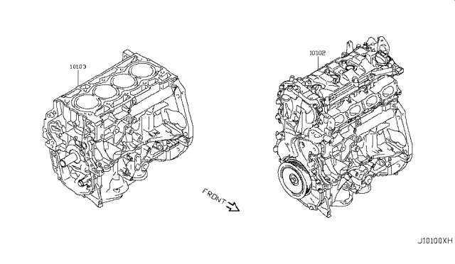 2015 Nissan Juke Engine Assy-Short Diagram for 10103-4FTAA