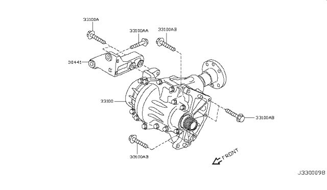 2012 Nissan Juke Transfer Assembly & Fitting Diagram