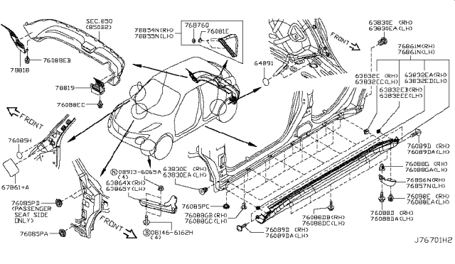 2015 Nissan Juke Protector-Filler Diagram for 78816-3YV0A