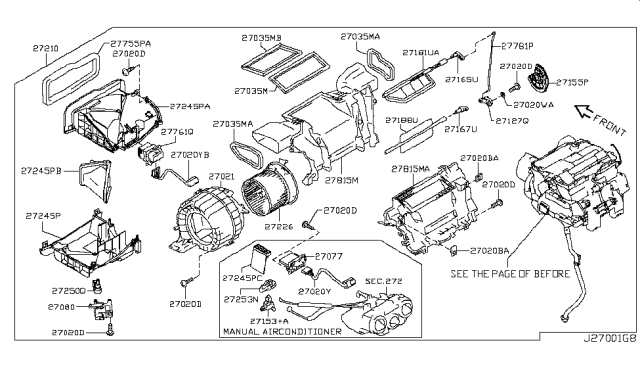 2011 Nissan Juke Blower Assembly-Air Conditioner Diagram for 27210-1KM3A