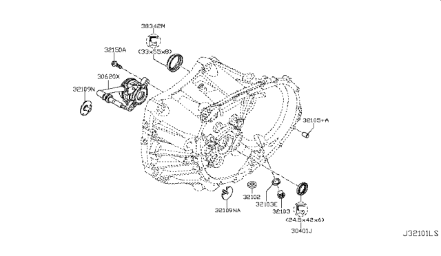 2013 Nissan Juke Transmission Case & Clutch Release Diagram 2