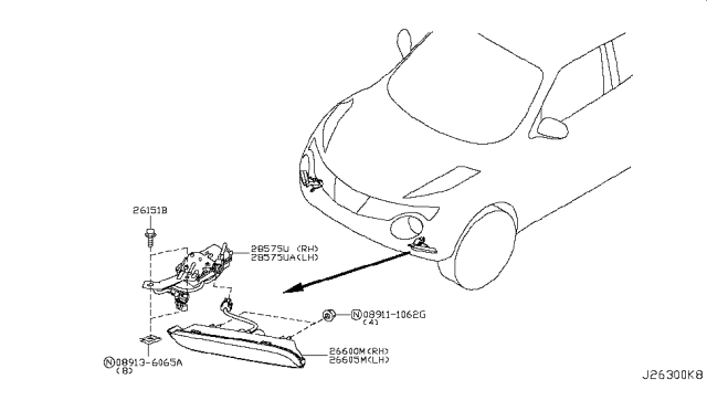 2016 Nissan Juke Fog,Daytime Running & Driving Lamp Diagram 3
