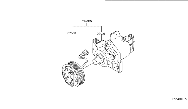 2014 Nissan Juke Compressor-Air Conditioner Diagram for 92600-3VB1C