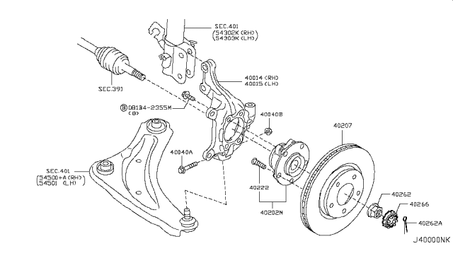 2012 Nissan Juke Rotor Disc Brake Front Diagram for 40206-1KC1A
