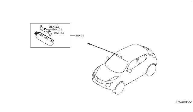 2014 Nissan Juke Lamp Assembly Map Diagram for 26430-1TV0B