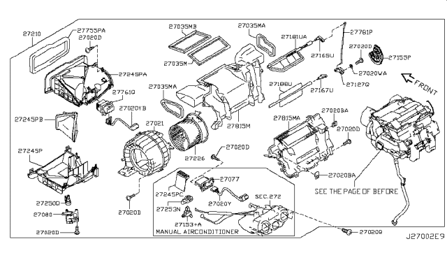 2016 Nissan Juke Blower Assembly-Air Conditioner Diagram for 27210-1KM1C