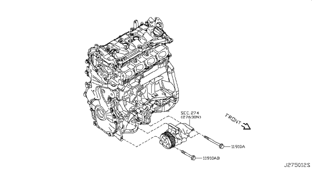 2015 Nissan Juke Compressor Mounting & Fitting Diagram 2