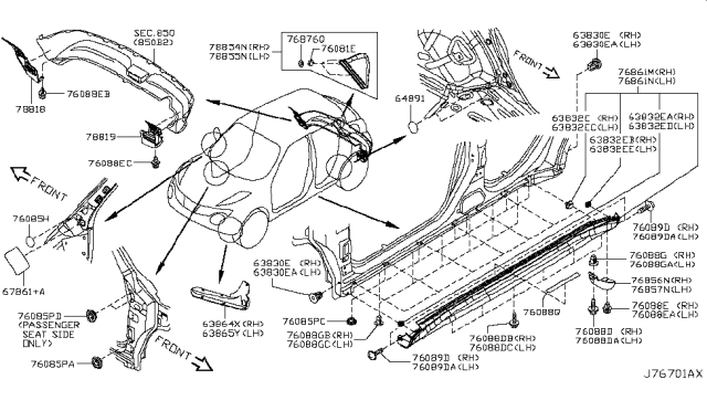 2014 Nissan Juke Spacer-Front Bumper Side Diagram for 62094-3NA0A