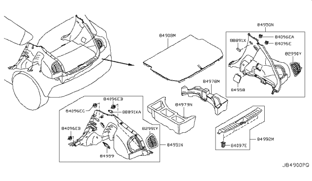 2013 Nissan Juke Trunk & Luggage Room Trimming Diagram 2