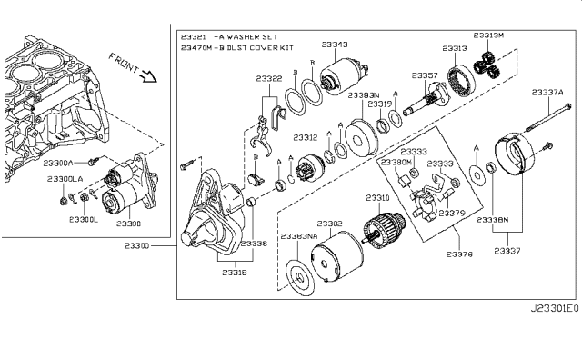 2017 Nissan Juke Pinion Assy Diagram for 23312-EN20A