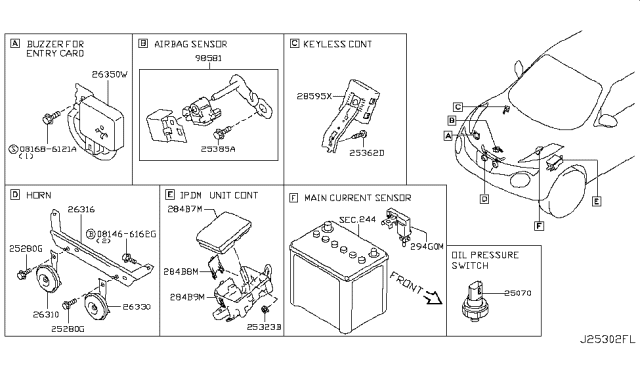 2011 Nissan Juke Control Assembly-Key Less Diagram for 28595-1KM1A