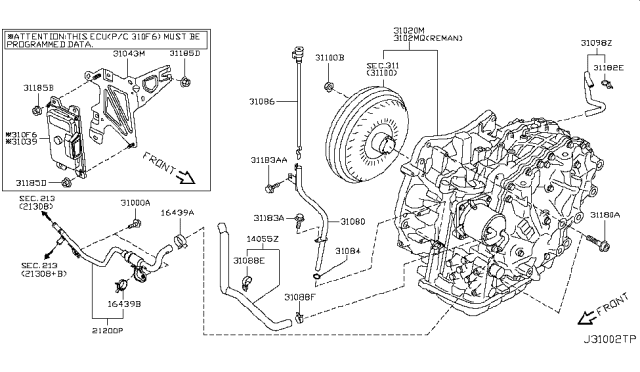 2012 Nissan Juke Thermostat Assembly Diagram for 21200-1KC0A