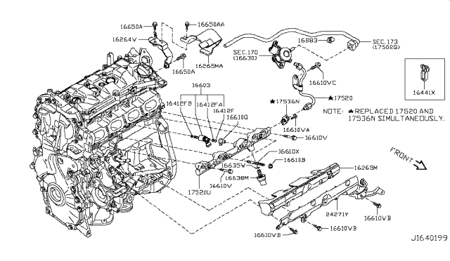 2016 Nissan Juke Pipe Assembly Diagram for 17521-1KC0A