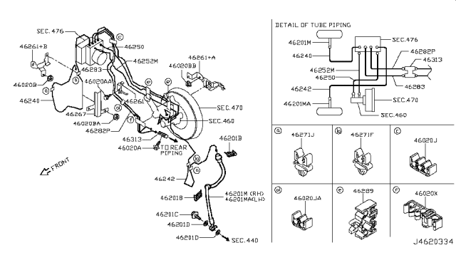2014 Nissan Juke Brake Piping & Control Diagram 6