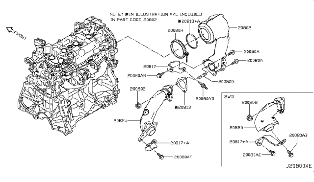 2015 Nissan Juke Gasket Converter Diagram for 14445-1KC0A