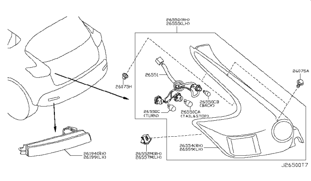 2015 Nissan Juke Rear Combination Lamp Diagram 1