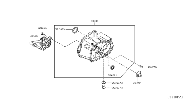 2015 Nissan Juke Transmission Case & Clutch Release Diagram 1