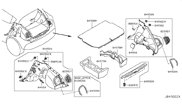 2016 Nissan Juke Trunk & Luggage Room Trimming Diagram 4