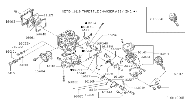 1980 Nissan 720 Pickup FICD-Lever Diagram for 16135-W5800
