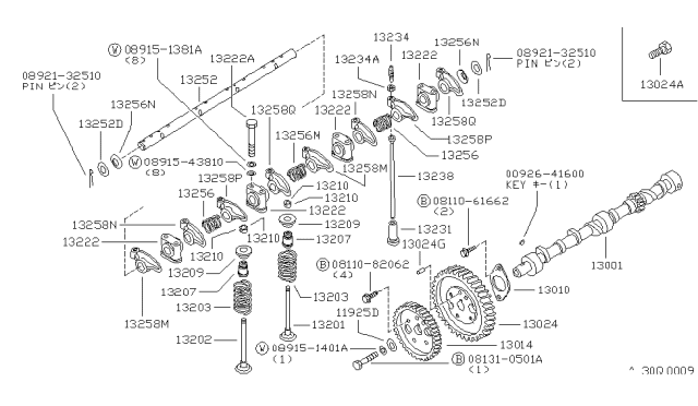 1981 Nissan 720 Pickup Camshaft & Valve Mechanism Diagram 3