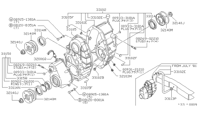 1982 Nissan 720 Pickup BREATHER W/HOSE Diagram for 38322-46W00