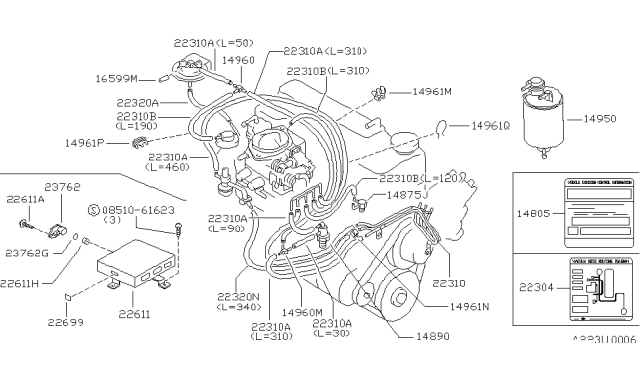 1985 Nissan 720 Pickup Plug Diagram for 22681-12G01