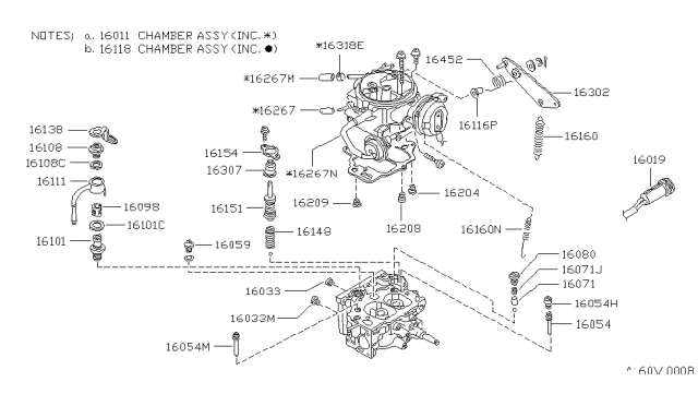 1985 Nissan 720 Pickup Spring Throttle Diagram for 16160-46L00