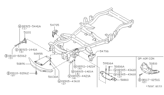 1980 Nissan 720 Pickup Cover Engine Diagram for 50810-01W05