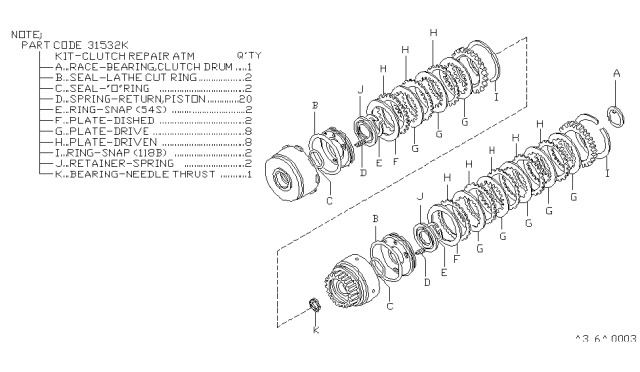 1984 Nissan 720 Pickup Repair Auto Transmission - Clutch Kit Diagram