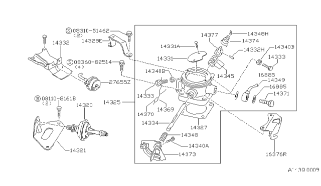 1986 Nissan 720 Pickup Actuator Assy Diagram for 27713-31W01