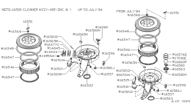 1984 Nissan 720 Pickup Packing Diagram for 16589-48W00