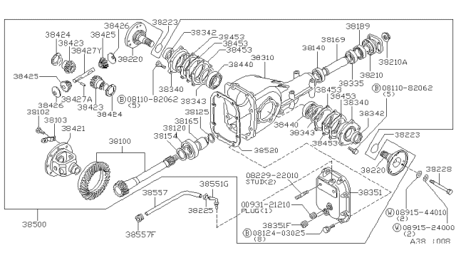 1986 Nissan 720 Pickup Hose-Breather Diagram for 38357-41W60