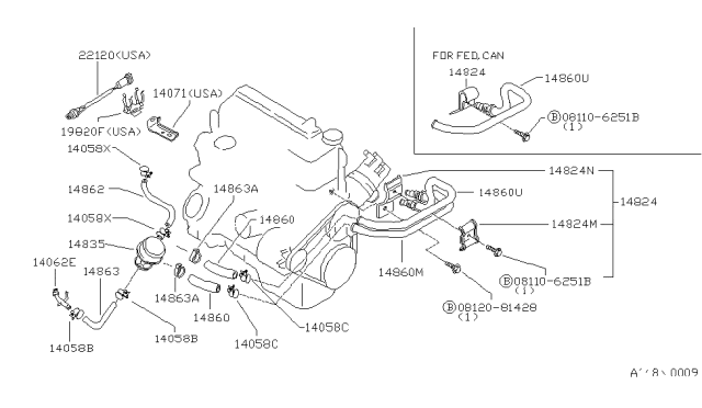 1985 Nissan 720 Pickup Valve Assembly Ab Diagram for 14835-80W01