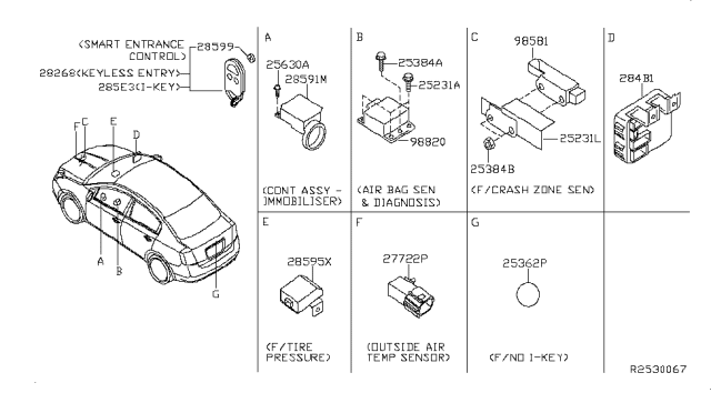2007 Nissan Sentra CONTROLER Assembly-Key Less Diagram for 28595-ET01B