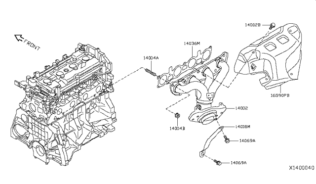 2012 Nissan Sentra Support-Manifold Diagram for 14014-ZJ60A