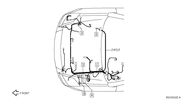 2010 Nissan Sentra Harness Assy-Engine Room Diagram for 24012-ZT50A