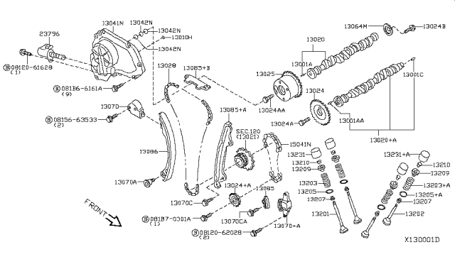 2012 Nissan Sentra Chain-Timing CAMSHAFT Diagram for 13028-JA00A
