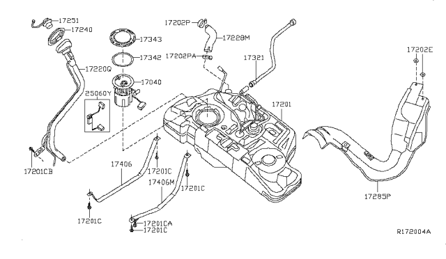 2010 Nissan Sentra Band Assy-Fuel Tank Mounting Diagram for 17406-ET000