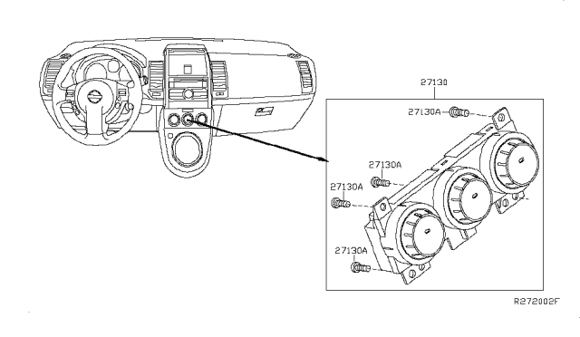 2009 Nissan Sentra Control Assembly-Air Conditioner Diagram for 27510-ZT50A