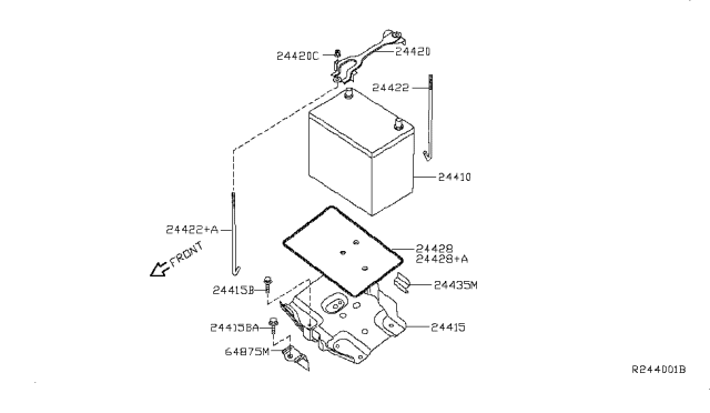 2007 Nissan Sentra Battery & Battery Mounting Diagram 2