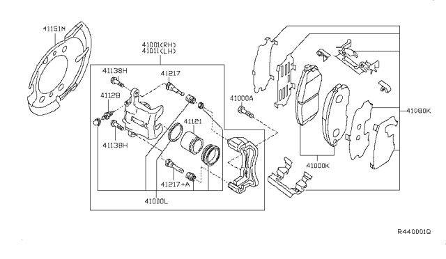 2012 Nissan Sentra Front Brake Pads Kit Diagram for D1060-9AJ0A