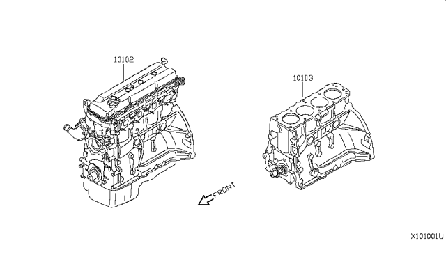 2010 Nissan Sentra Engine-Bare Diagram for 10102-ET81A