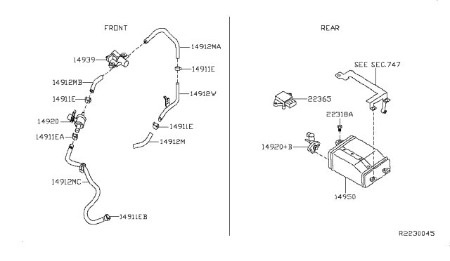 2009 Nissan Sentra Engine Control Vacuum Piping Diagram 3