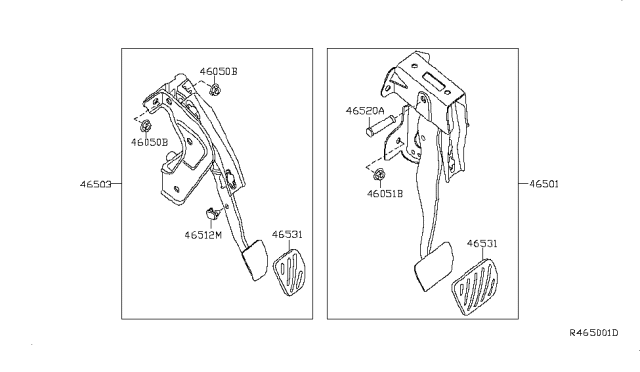 2008 Nissan Sentra Pedal Assy-Brake W/Bracket Diagram for 46501-ET002
