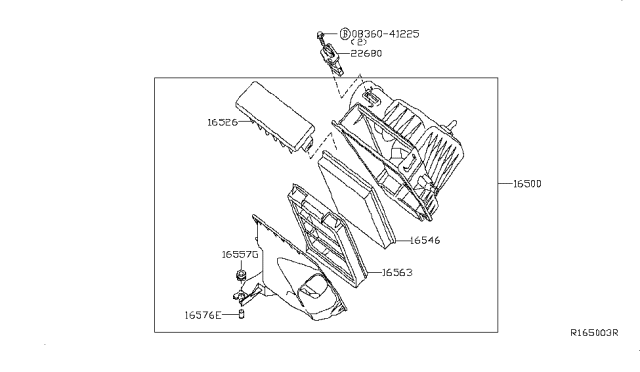 2008 Nissan Sentra Case Diagram for 16563-ET80A