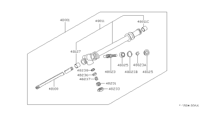 1979 Nissan 280ZX Bearing-PINION Steering Diagram for 48018-E8700