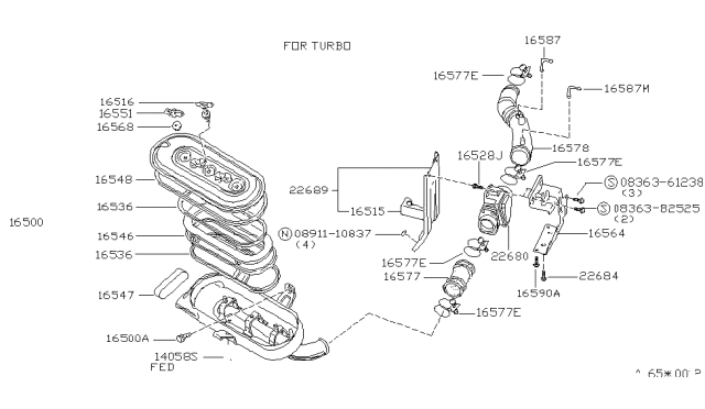 1980 Nissan 280ZX Air Cleaner Filter Diagram for 16546-P8260