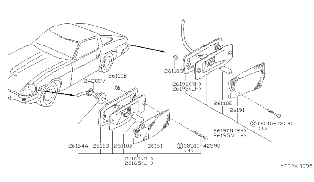 1980 Nissan 280ZX Packing Diagram for 26193-P7100