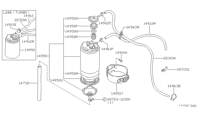 1980 Nissan 280ZX CANISTER-Vapor Diagram for 14950-P7110